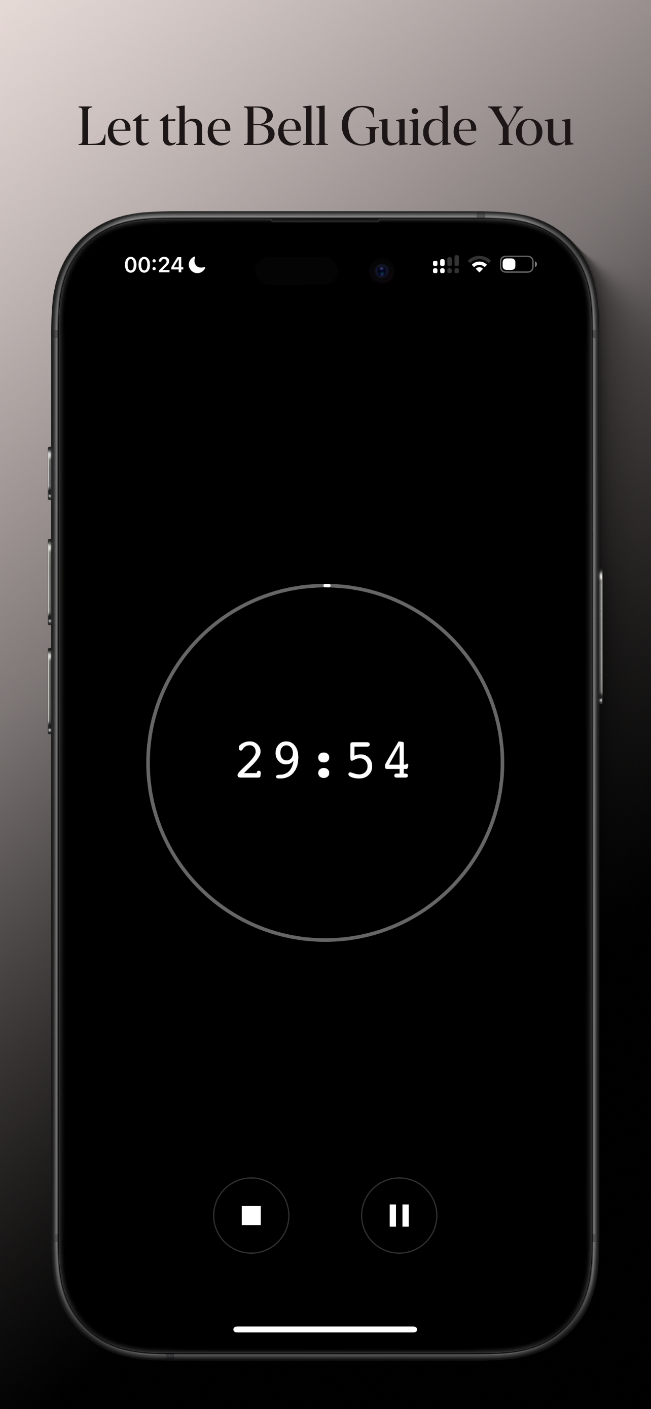 Meditation session screen