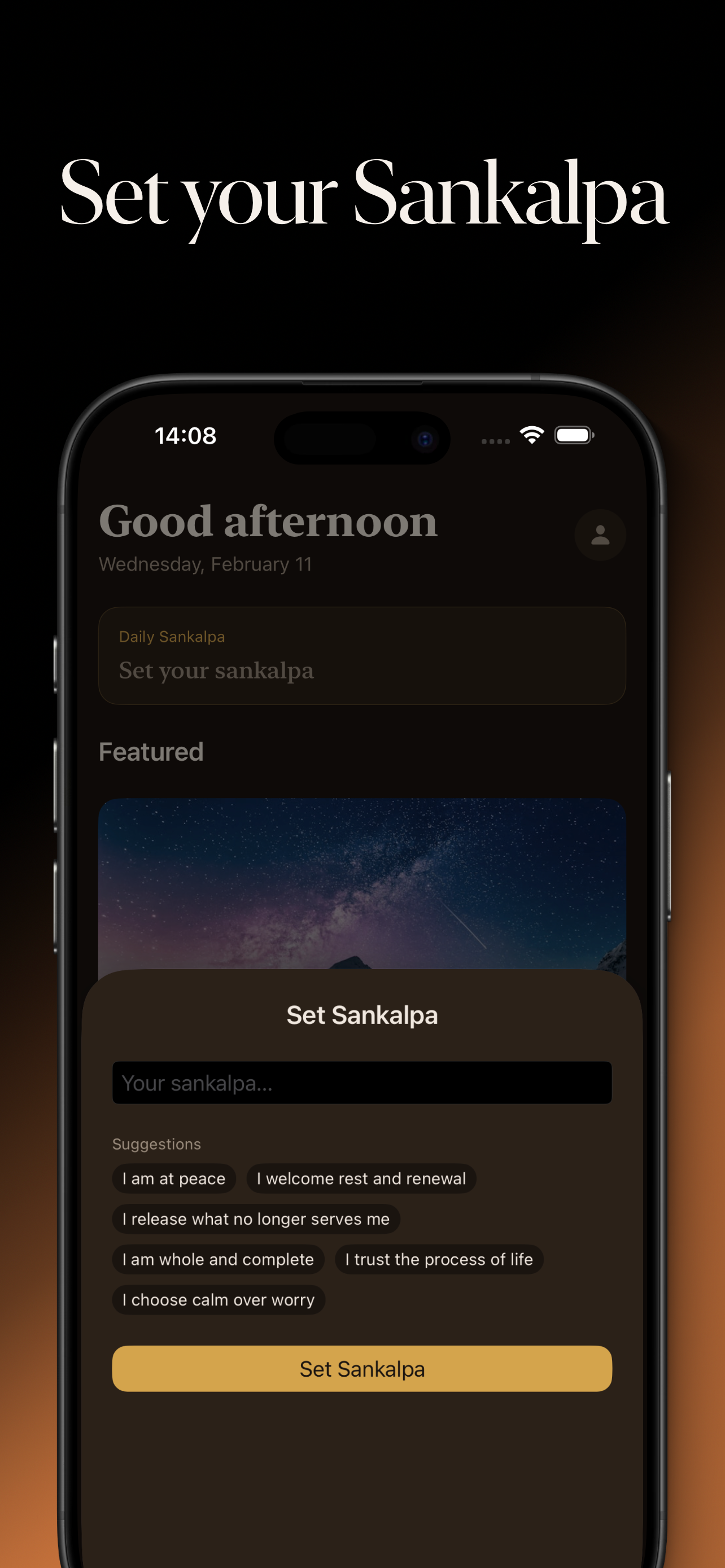 Set your Sankalpa intention